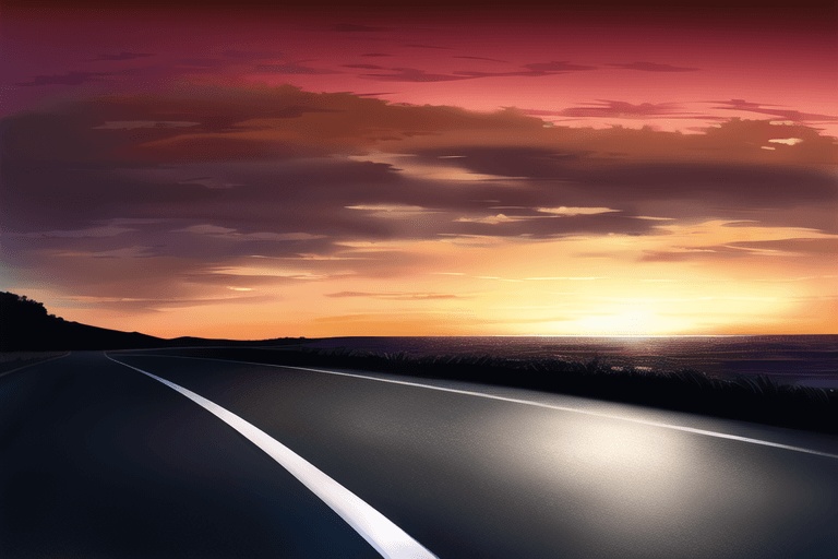 夕方の高速道路（10点）