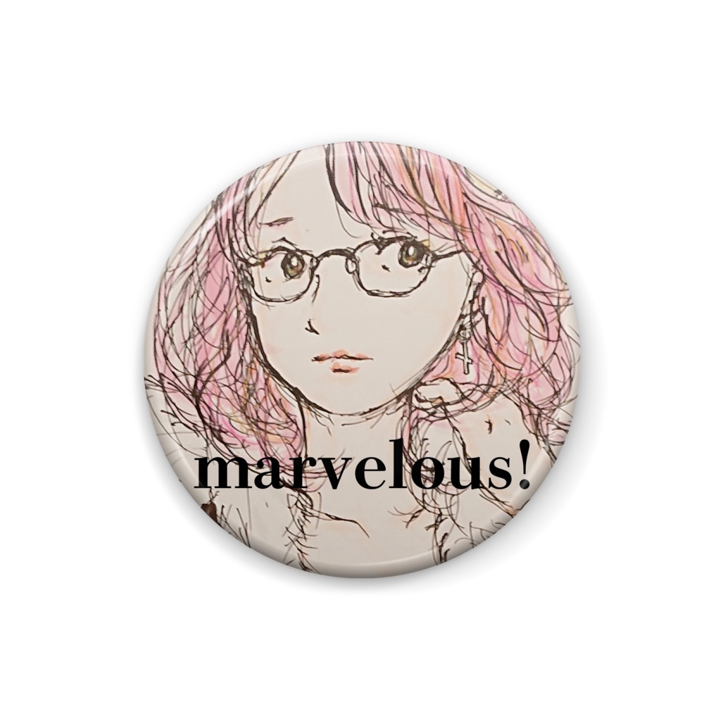 marvelous!なピンクヘア女子バッジ