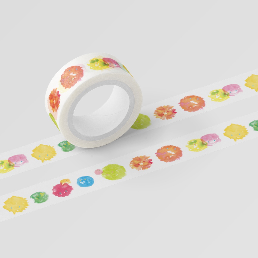 滲みの染みのマステ(カラフル)