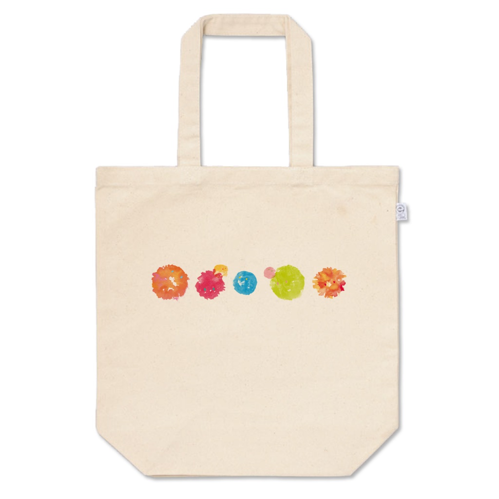 滲みの染みのカラフルトート