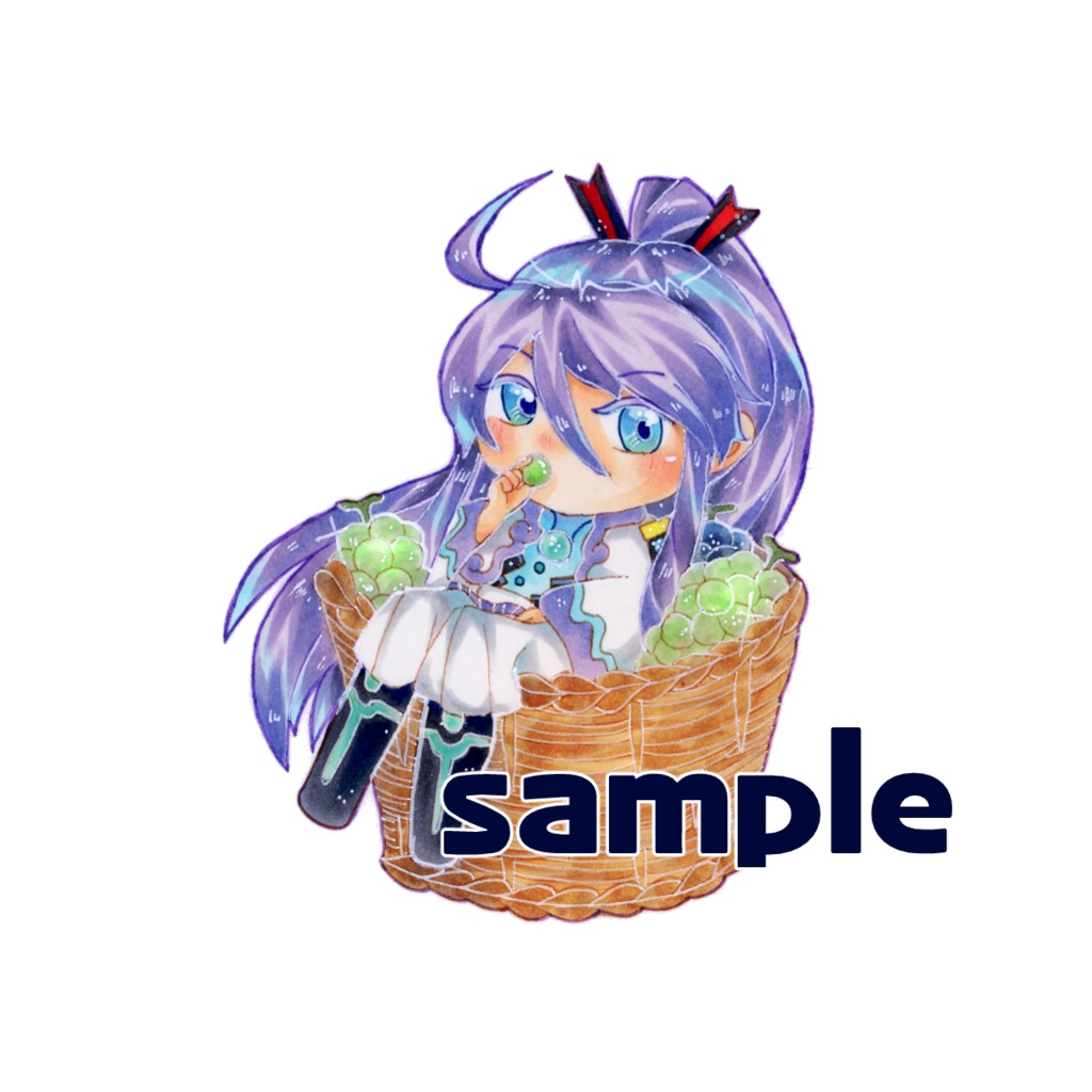 かご入りがくぽさんウッドキーホルダー