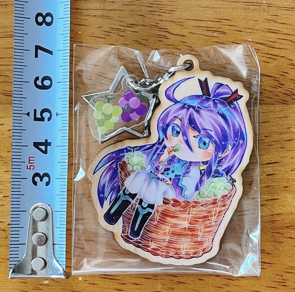 かご入りがくぽさんウッドキーホルダー