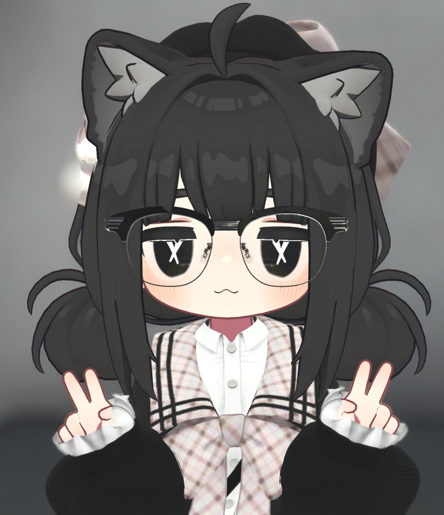 ぱっつんお団子ヘアー(キプフェル・まめひなた向け)【ギミック付き】