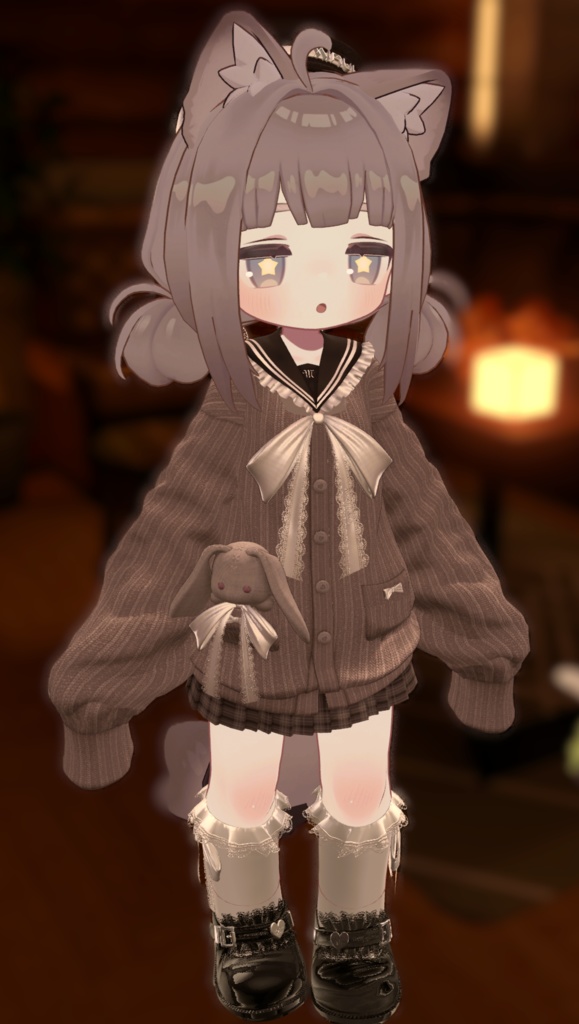 ぱっつんお団子ヘアー(キプフェル・まめひなた向け)【ギミック付き】