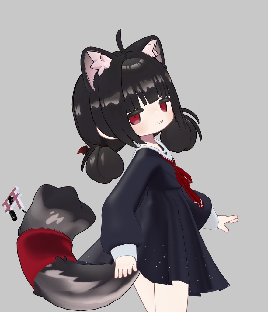 ぱっつんお団子ヘアー(キプフェル・まめひなた向け)【ギミック付き】