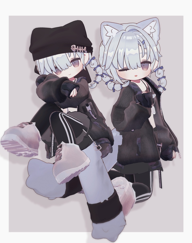 ゆるポップツインヘアー(キプフェル・まめひなた向け)【ギミック付き】