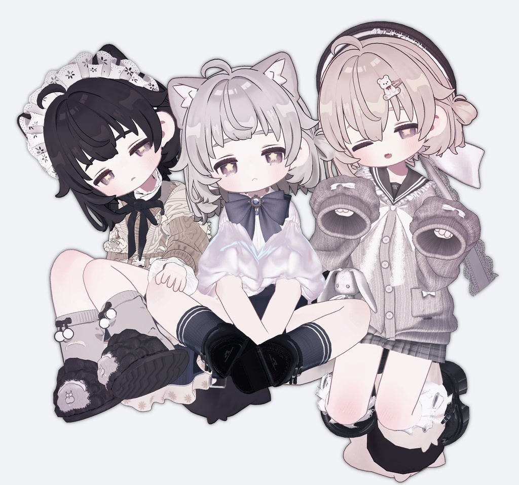 ゆるポップお団子ヘアー(キプフェル・まめひなた向け)【ギミック付き】