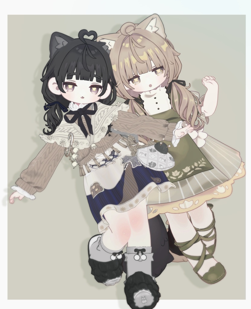 ぱっつんゆるおさげヘアー(キプフェル・まめひなた向け)【ギミック付き】