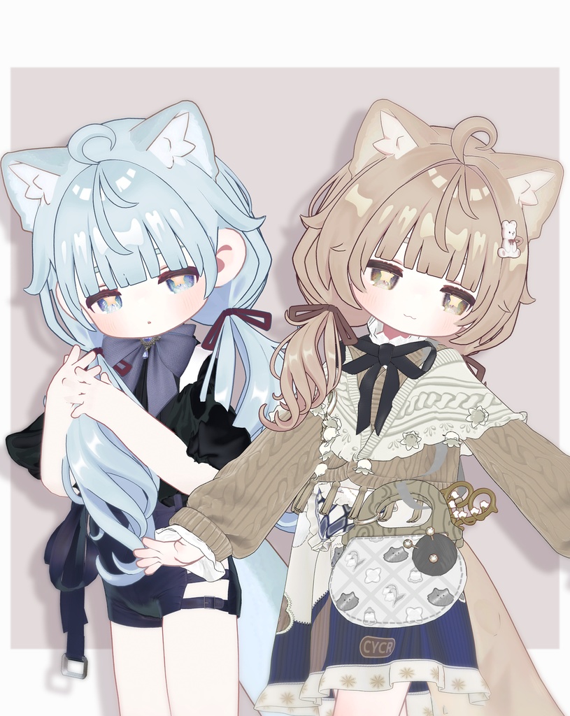 ぱっつんゆるおさげヘアー(キプフェル・まめひなた向け)【ギミック付き】