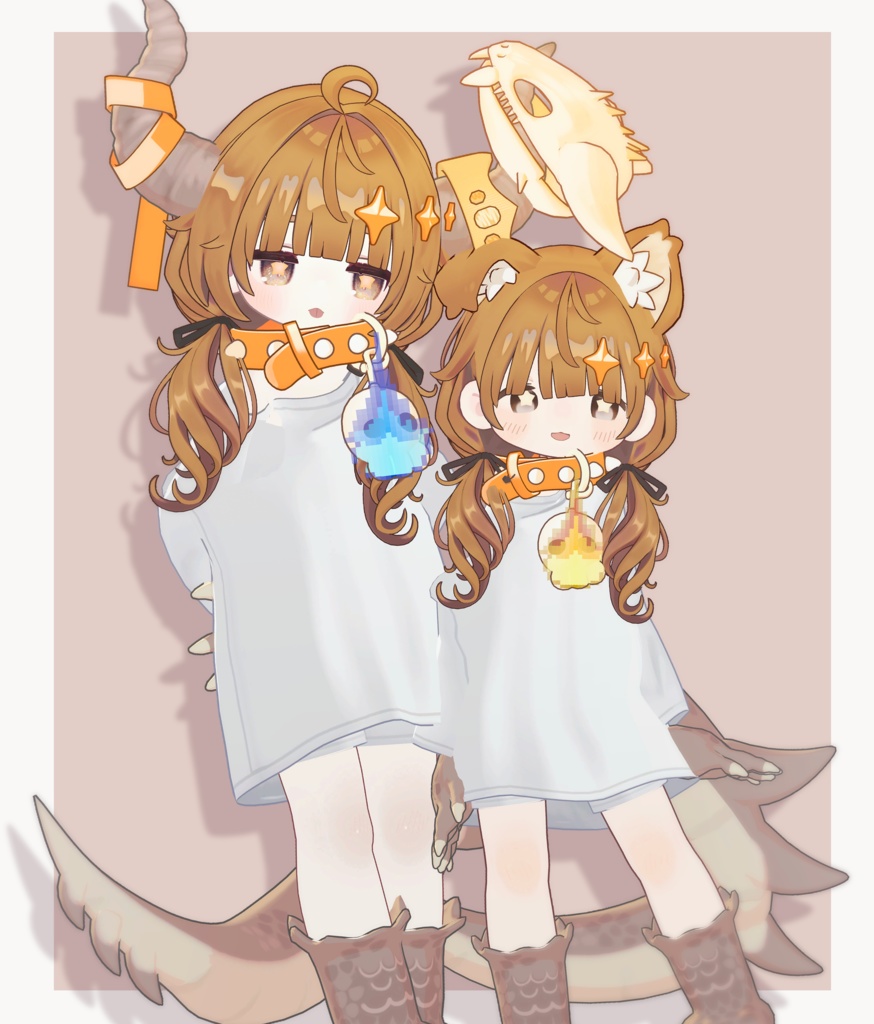 ぱっつんゆるおさげヘアー(キプフェル・まめひなた向け)【ギミック付き】