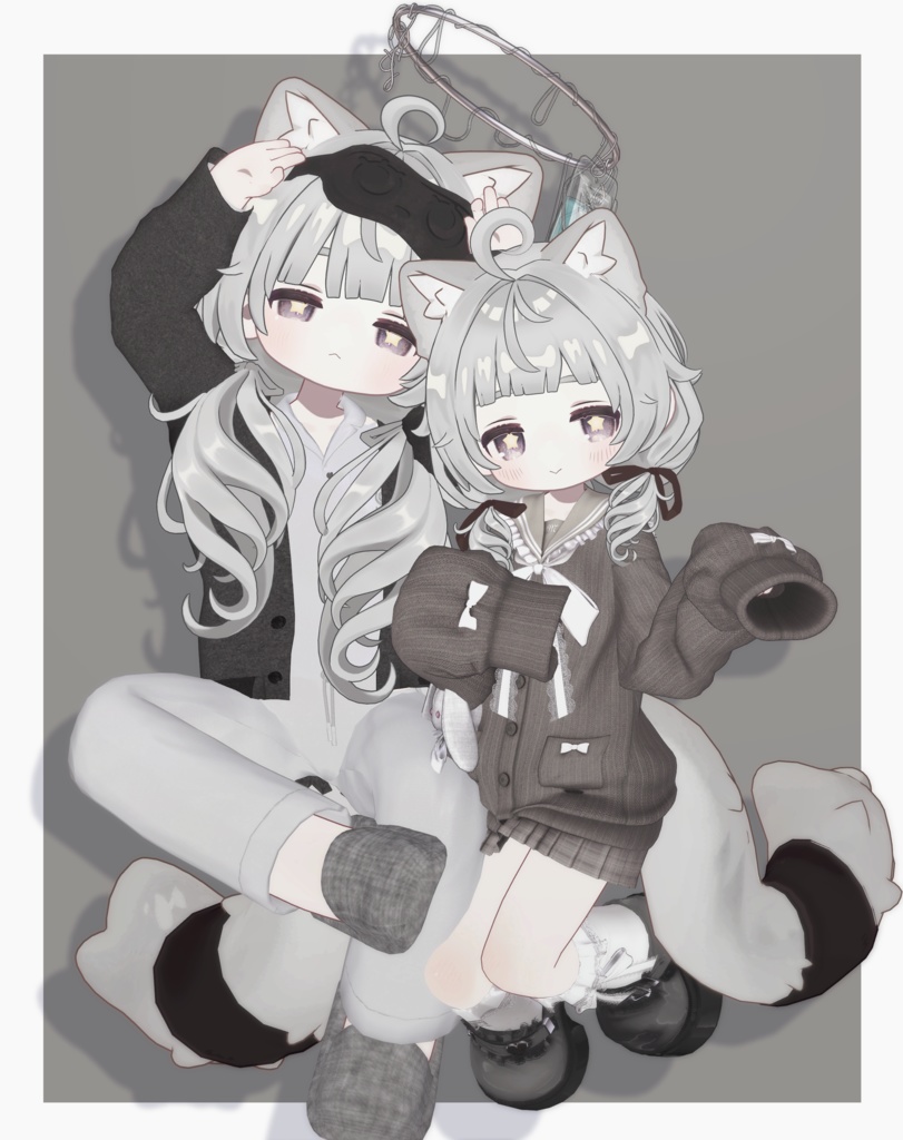 ぱっつんゆるおさげヘアー(キプフェル・まめひなた向け)【ギミック付き】