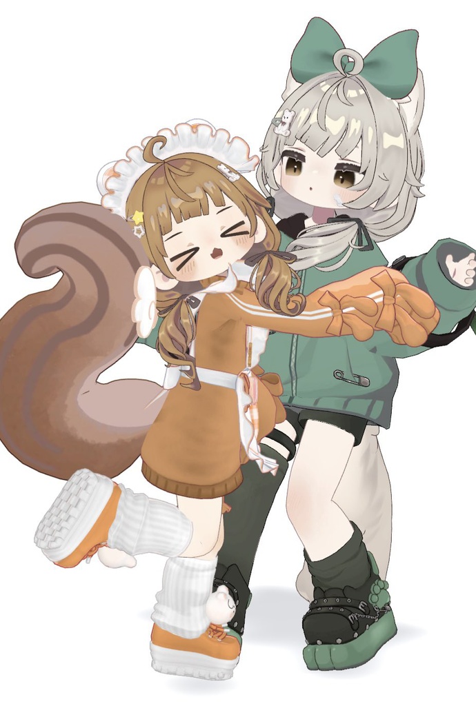 ぱっつんゆるおさげヘアー(キプフェル・まめひなた向け)【ギミック付き】