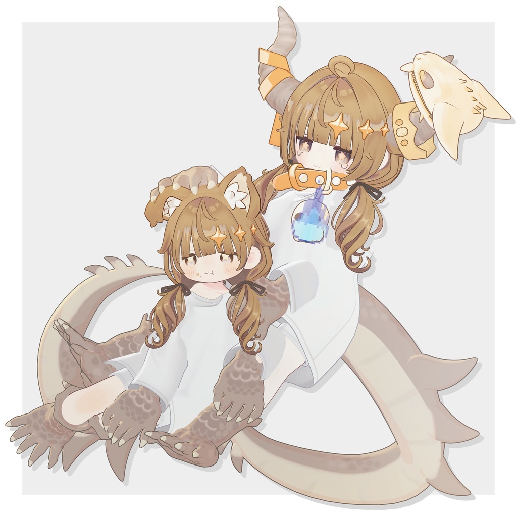 ぱっつんゆるおさげヘアー(キプフェル・まめひなた向け)【ギミック付き】