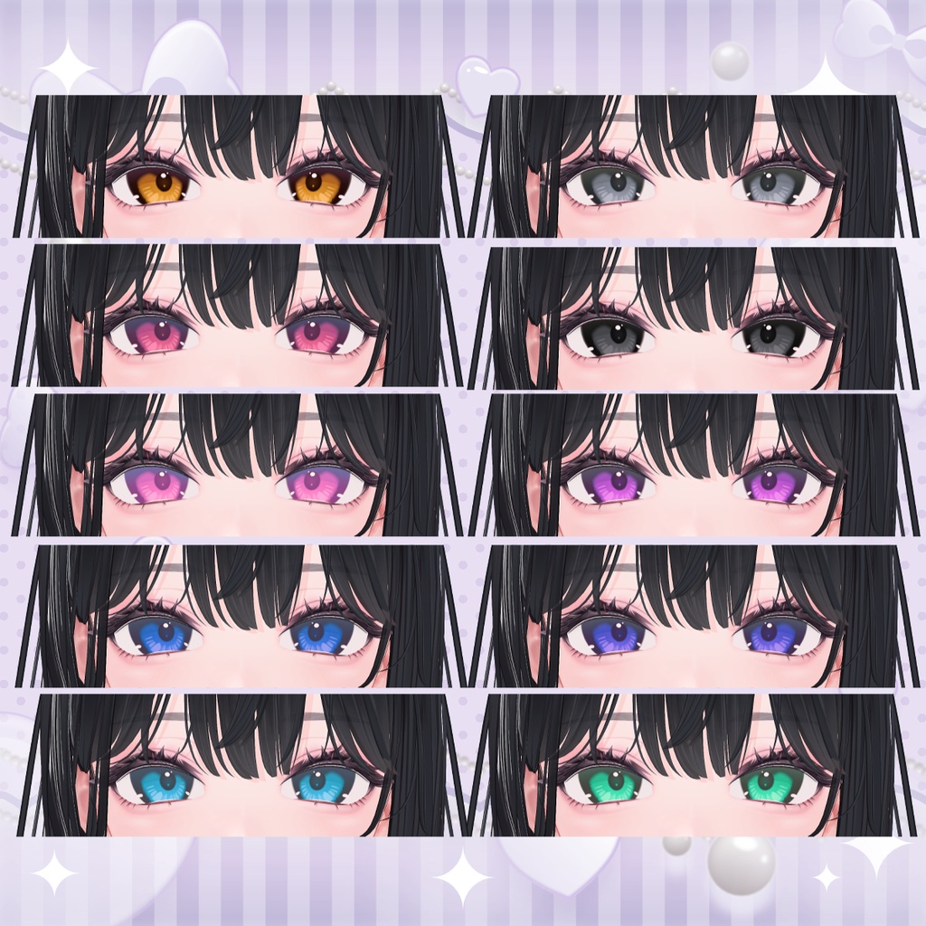 【11アバター対応】Vivid & Veil 【EyeTexture,24Color】
