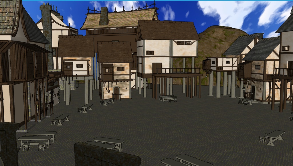 3D素材 Fantasy Medieval Village 漫画素材工房