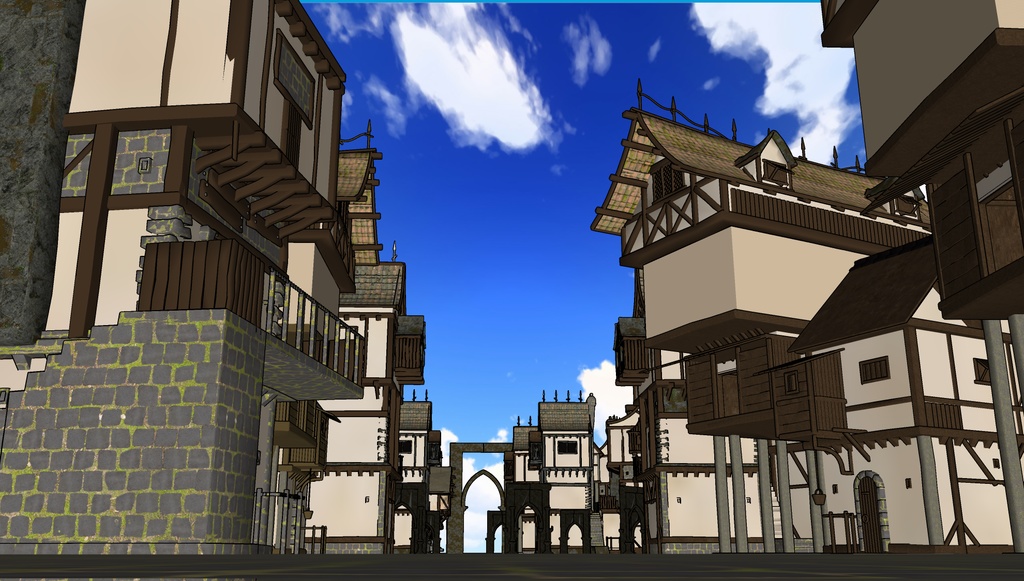 3D素材 Fantasy Medieval Village 漫画素材工房