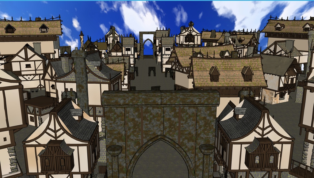 3D素材 Fantasy Medieval Village 漫画素材工房