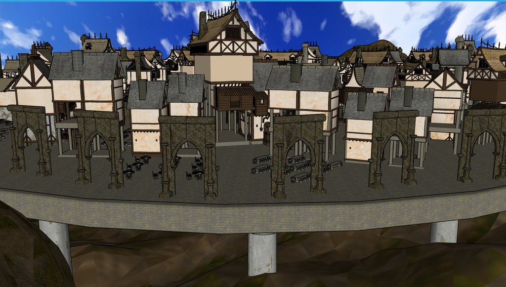3D素材 Fantasy Medieval Village 漫画素材工房