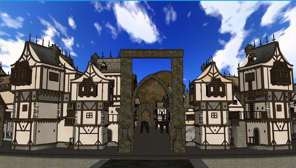 3D素材 Fantasy Medieval Village 漫画素材工房