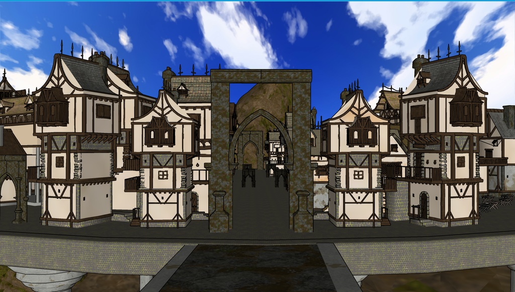 3D素材 Fantasy Medieval Village 漫画素材工房