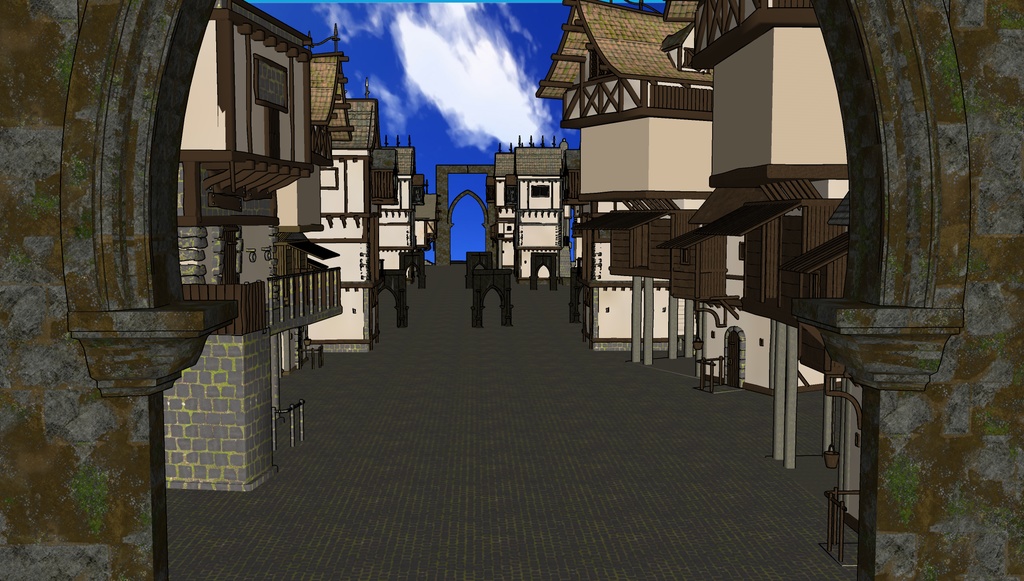 3D素材 Fantasy Medieval Village 漫画素材工房