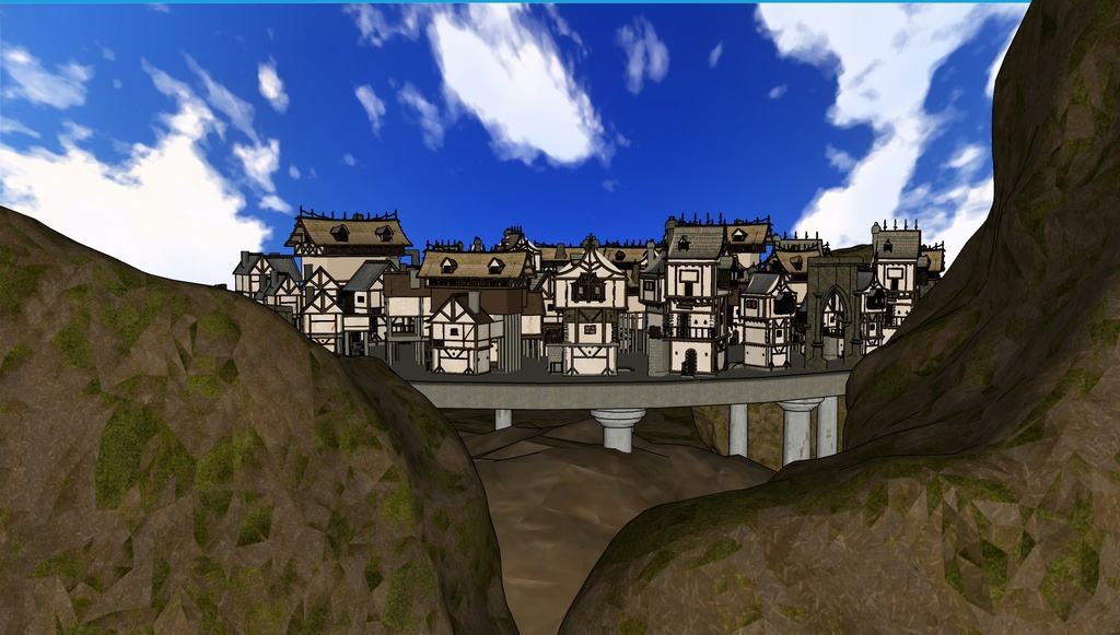 3D素材 Fantasy Medieval Village 漫画素材工房