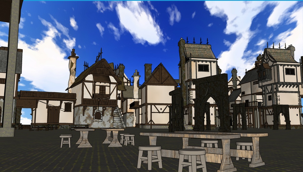 3D素材 Fantasy Medieval Village 漫画素材工房