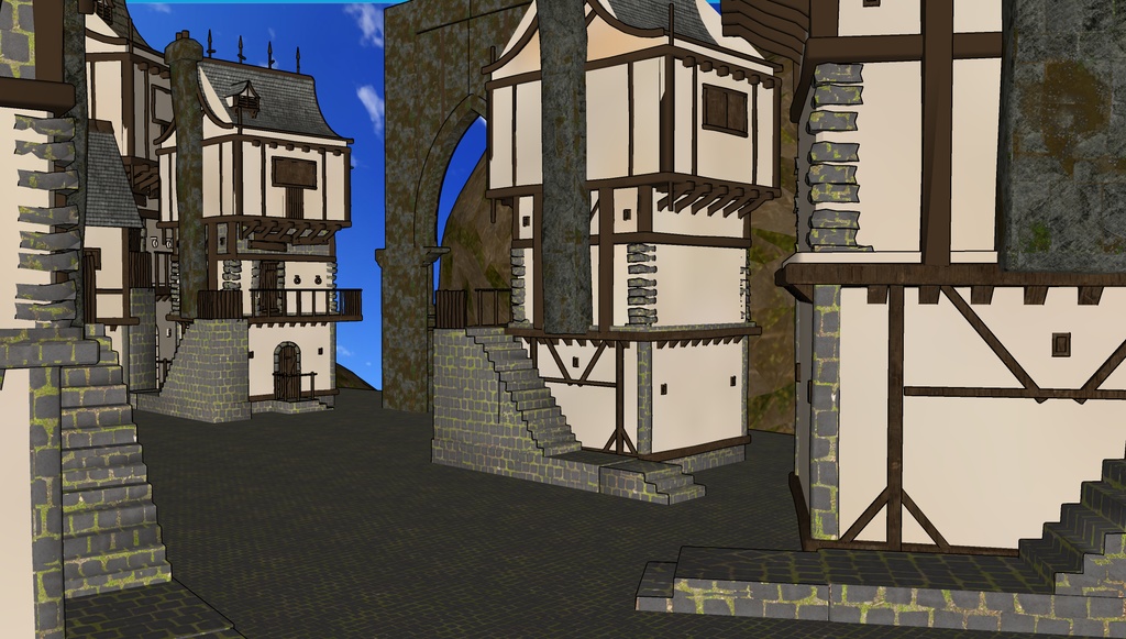 3D素材 Fantasy Medieval Village 漫画素材工房