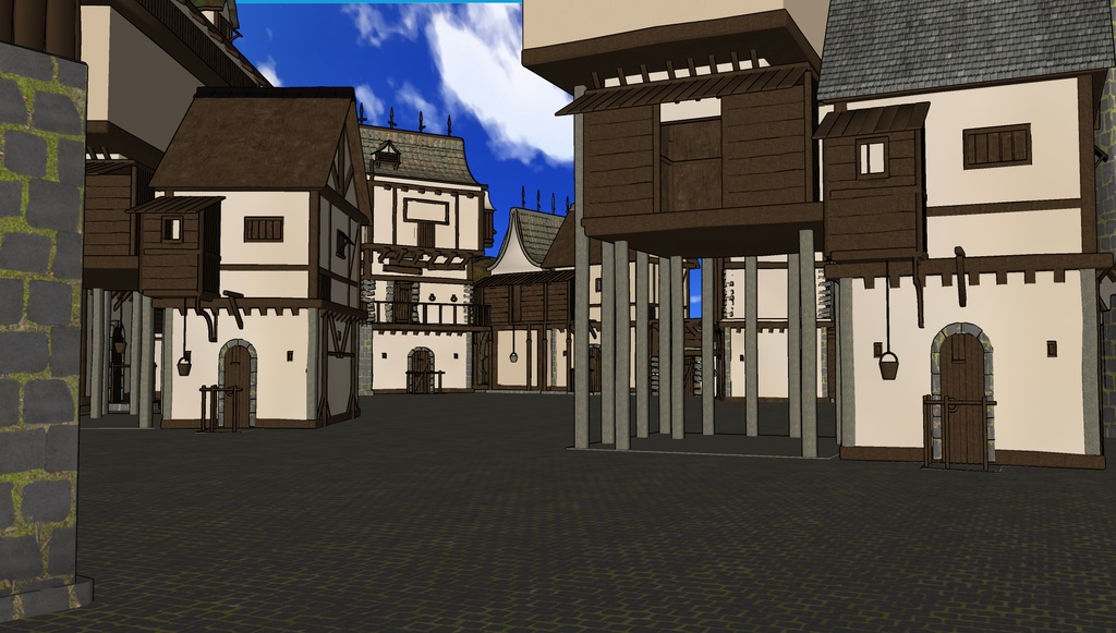 3D素材 Fantasy Medieval Village 漫画素材工房