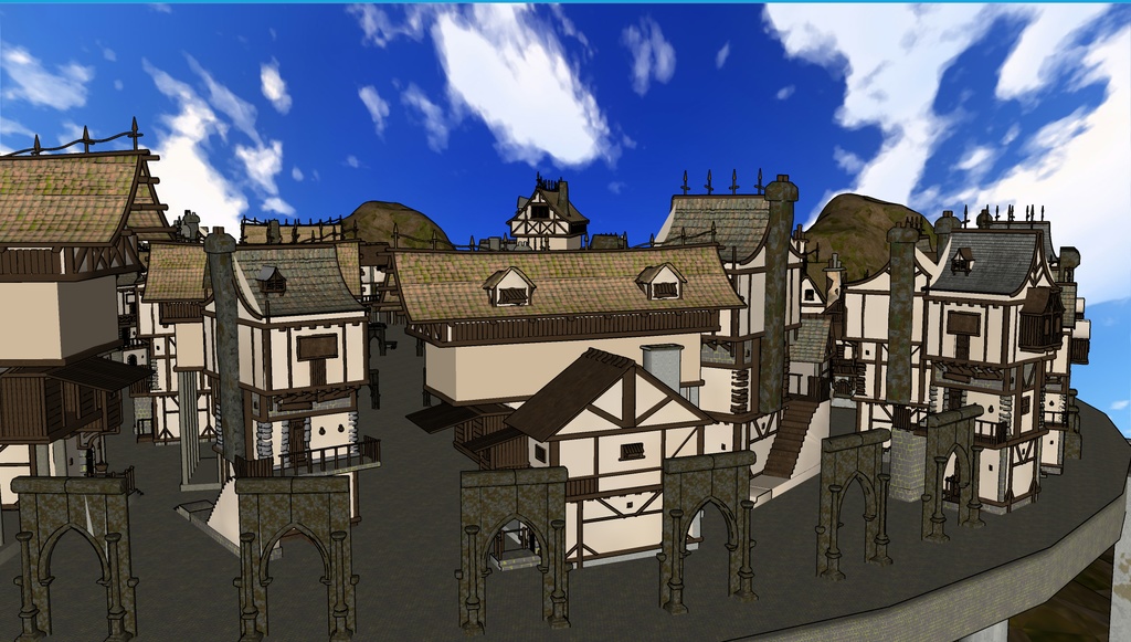 3D素材 Fantasy Medieval Village 漫画素材工房