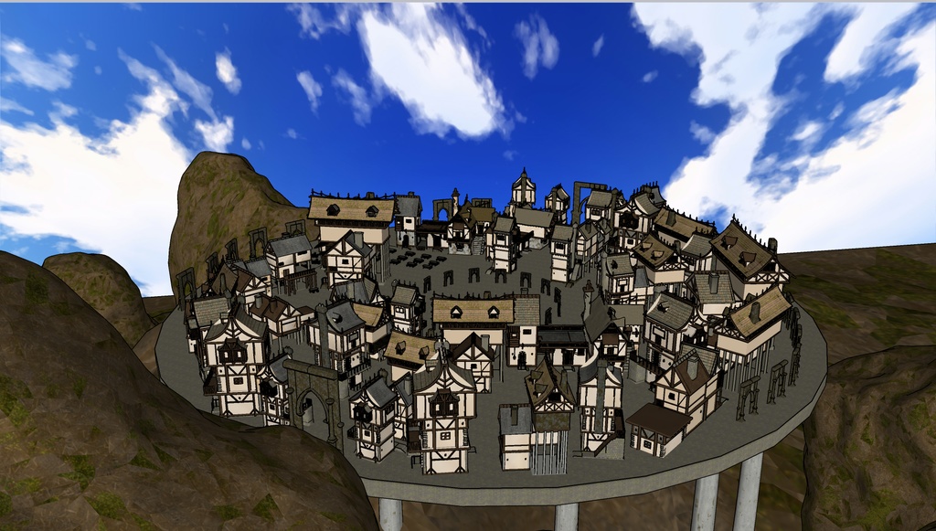3D素材 Fantasy Medieval Village 漫画素材工房