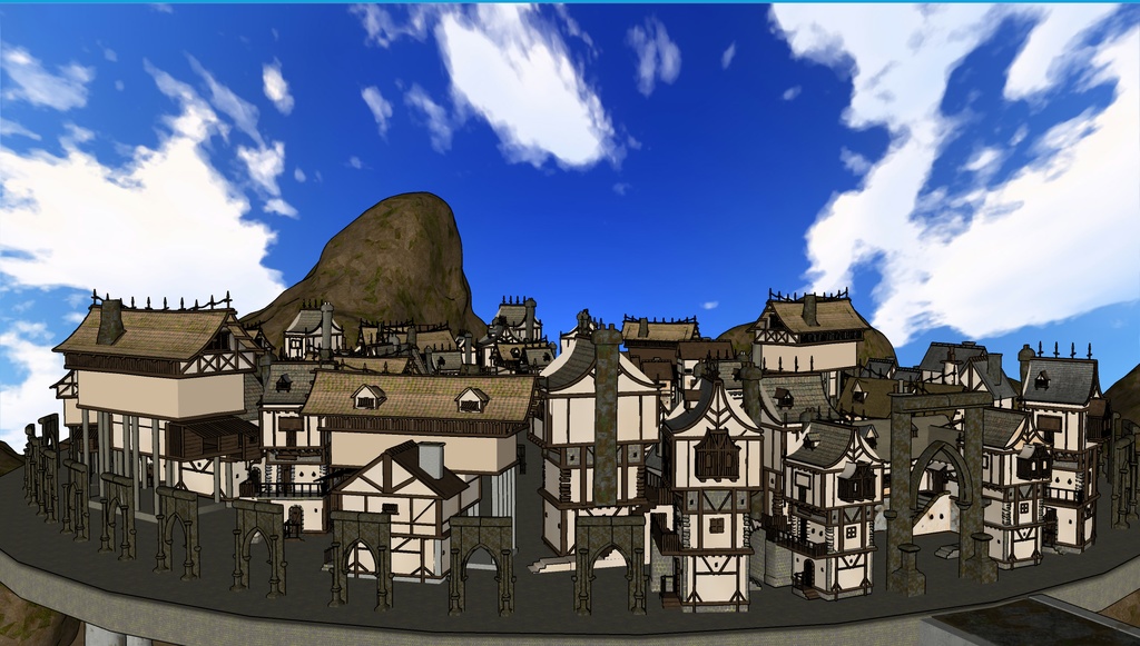 3D素材 Fantasy Medieval Village 漫画素材工房