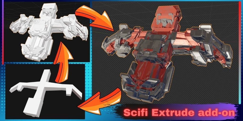 Scifi Extrude Blender Addon