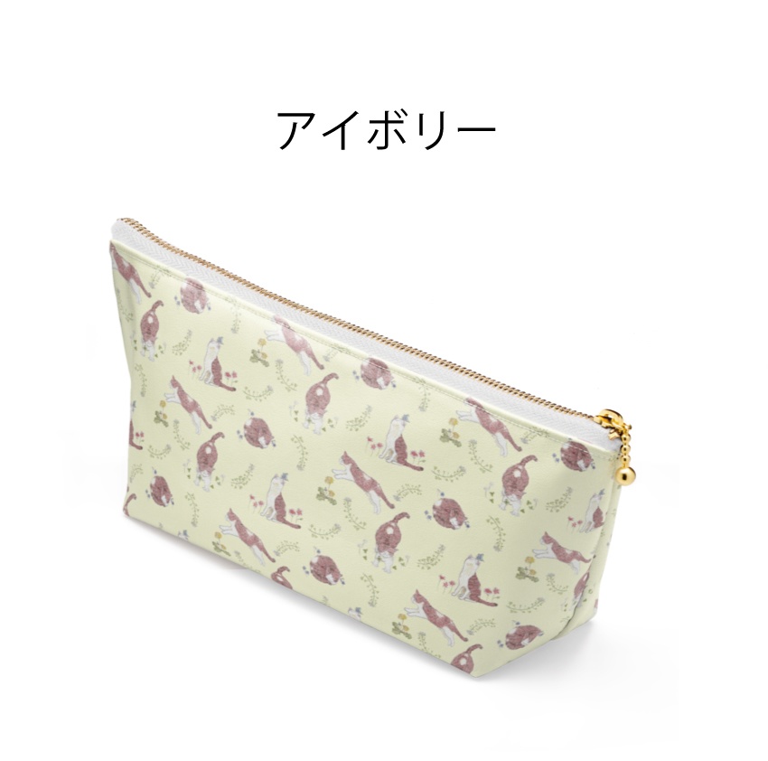 "春のお散歩"レザーポーチ