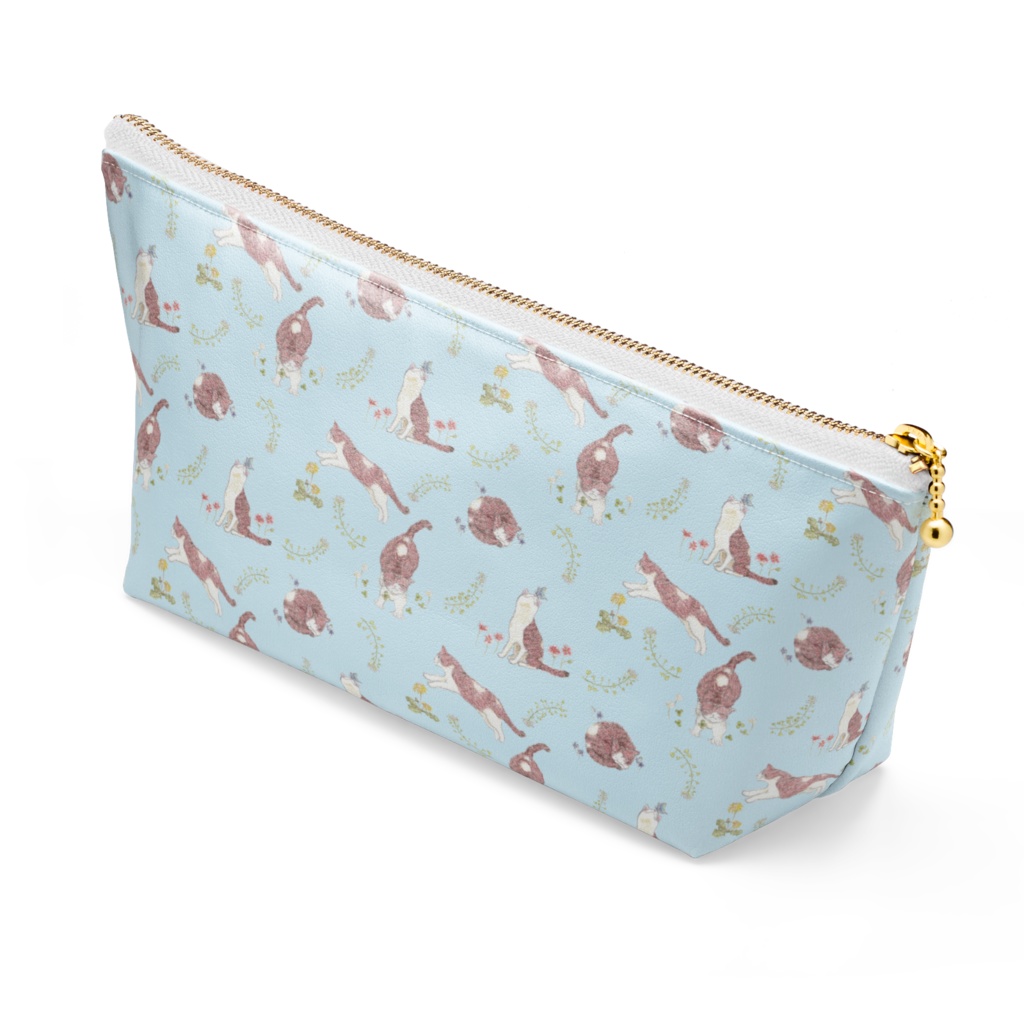 "春のお散歩"レザーポーチ