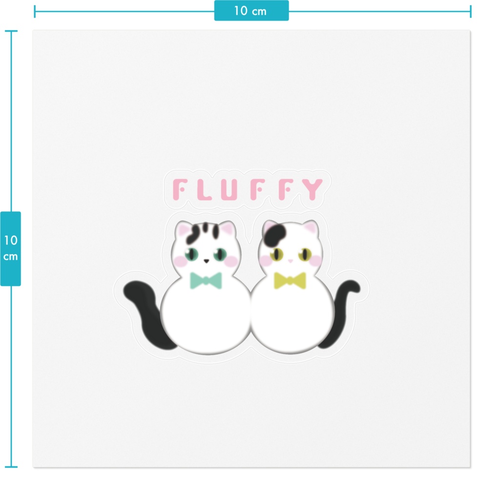 "Ten & Yan" ふわふわゆきだるみゃ ステッカー