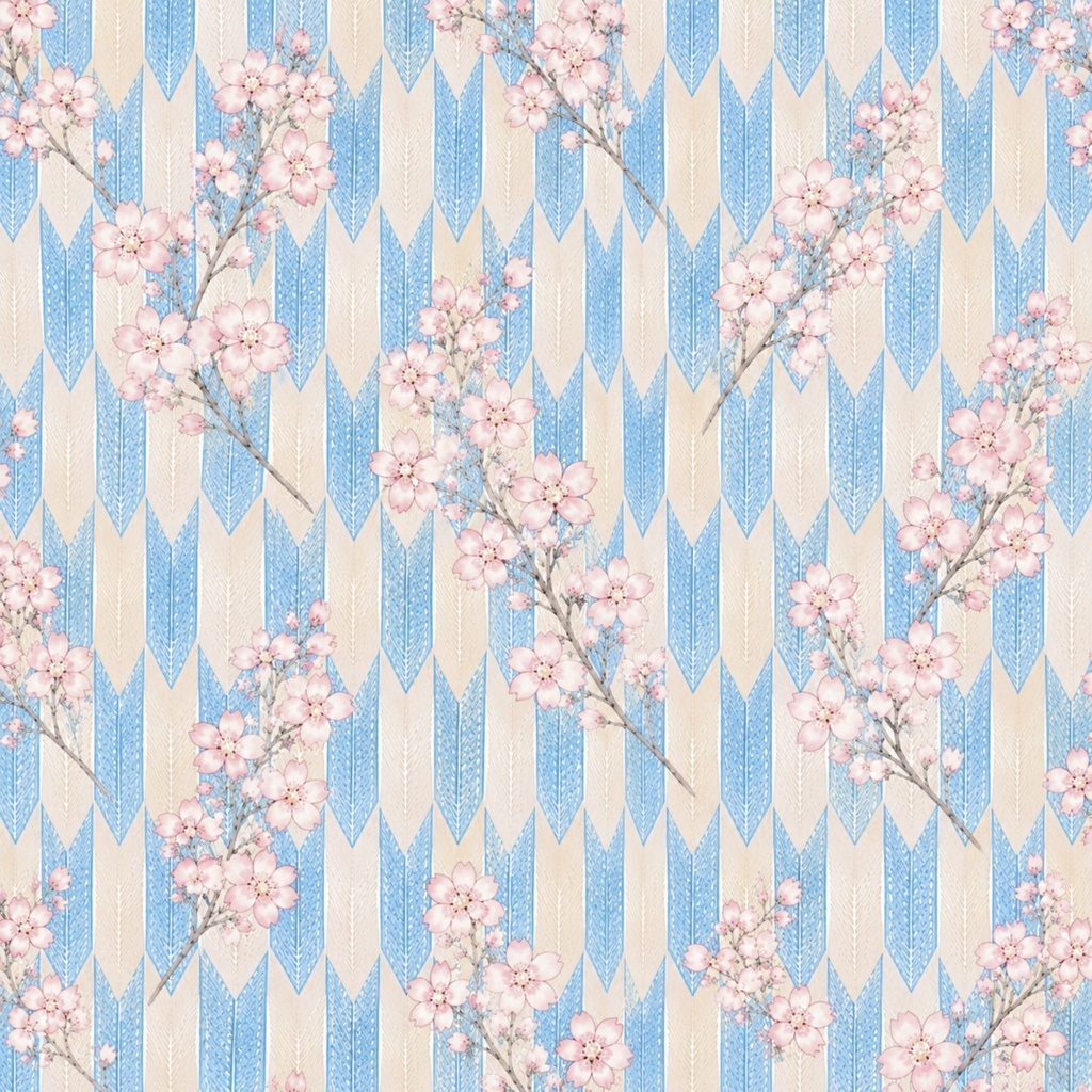 【淡雪桜の矢絣コレクション】和風デジタルペーパー 12枚セット|高解像度JPG|商用利用OK
