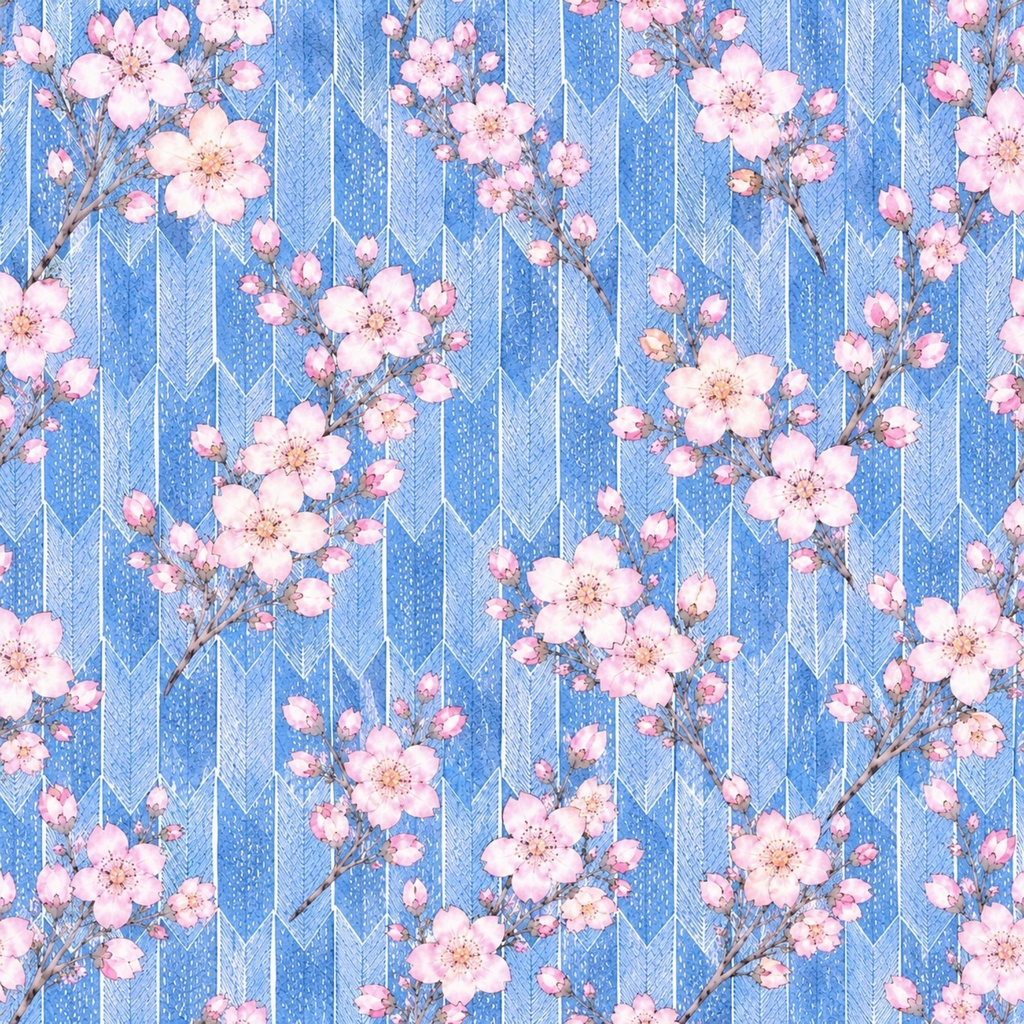 【淡雪桜の矢絣コレクション】和風デジタルペーパー 12枚セット|高解像度JPG|商用利用OK