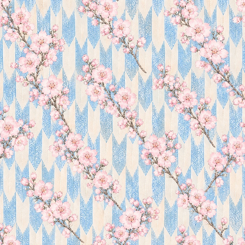 【淡雪桜の矢絣コレクション】和風デジタルペーパー 12枚セット|高解像度JPG|商用利用OK