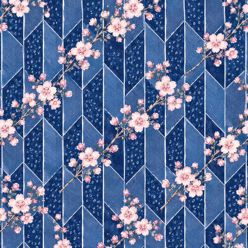 【淡雪桜の矢絣コレクション】和風デジタルペーパー 12枚セット|高解像度JPG|商用利用OK