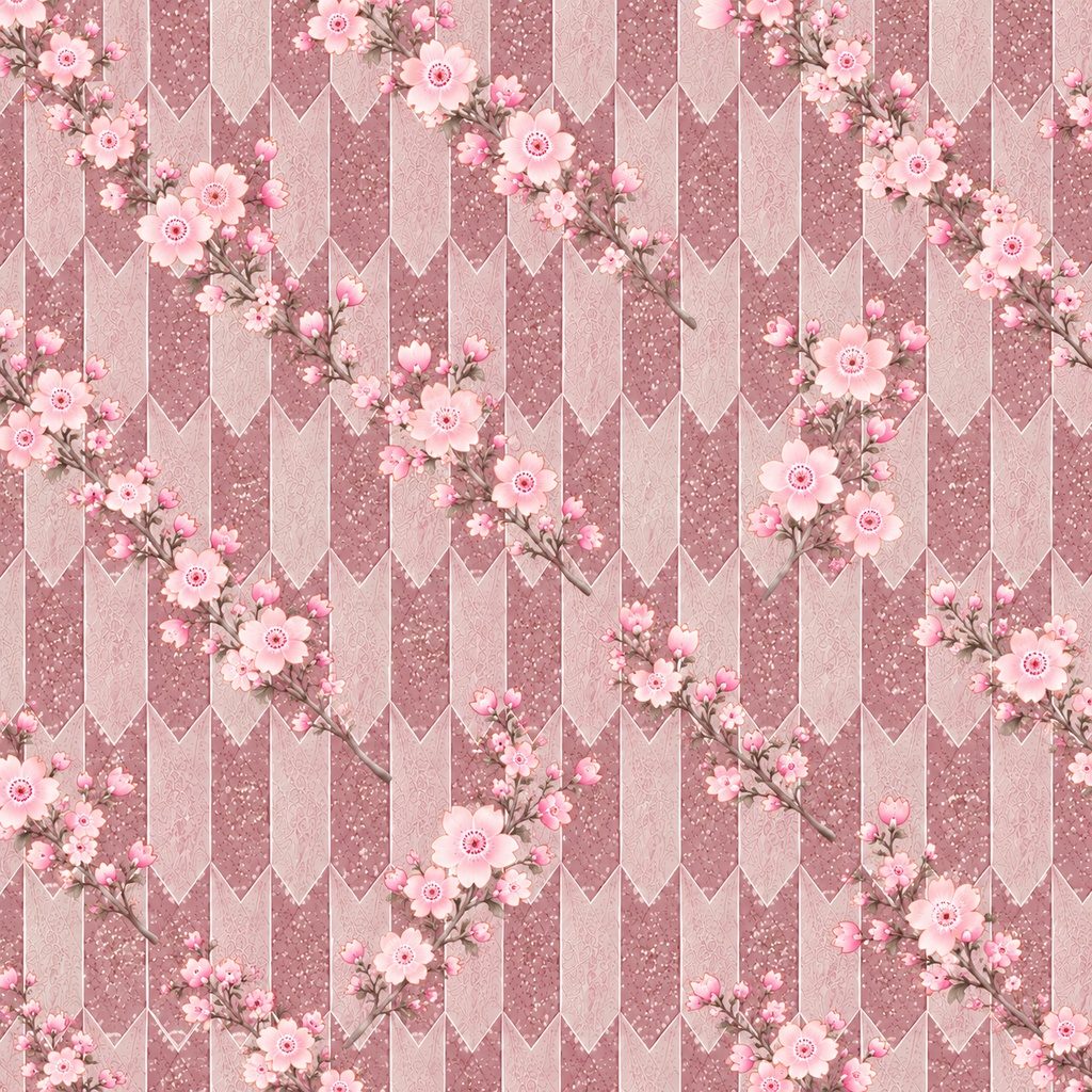 【淡雪桜と矢絣】くすみカラー デジタルペーパー 5枚セット|高解像度JPG|商用利用OK