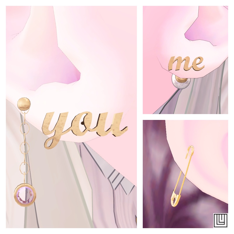 【VRChat】you&me earrings