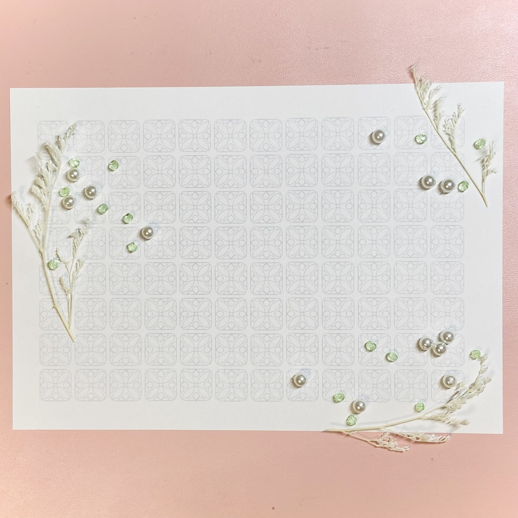 一面模様塗り絵 モザイクタイル調