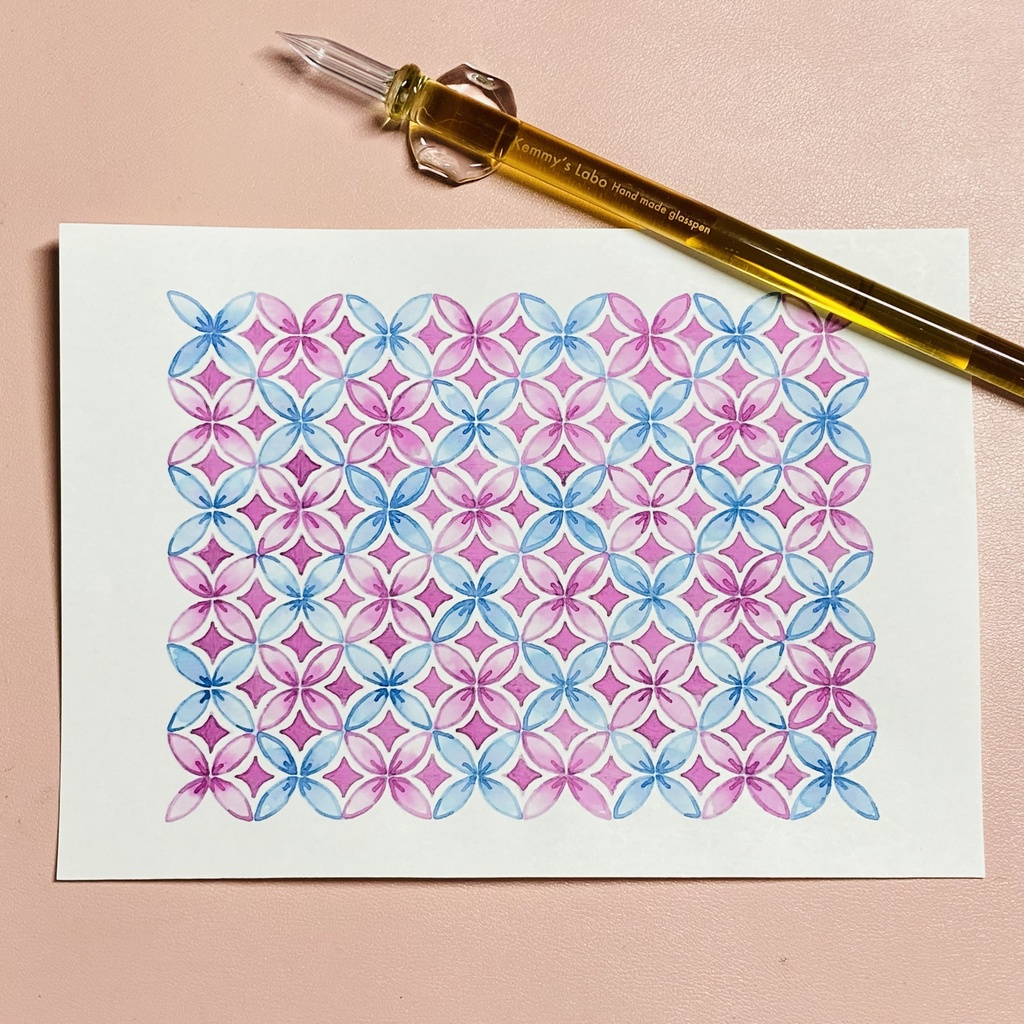 一面模様塗り絵 七宝柄