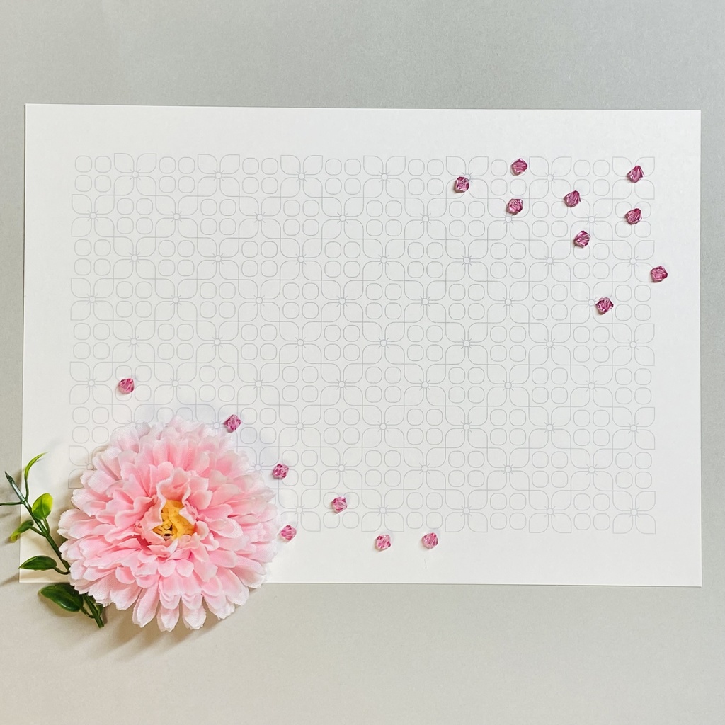 一面模様塗り絵 レトロ華柄