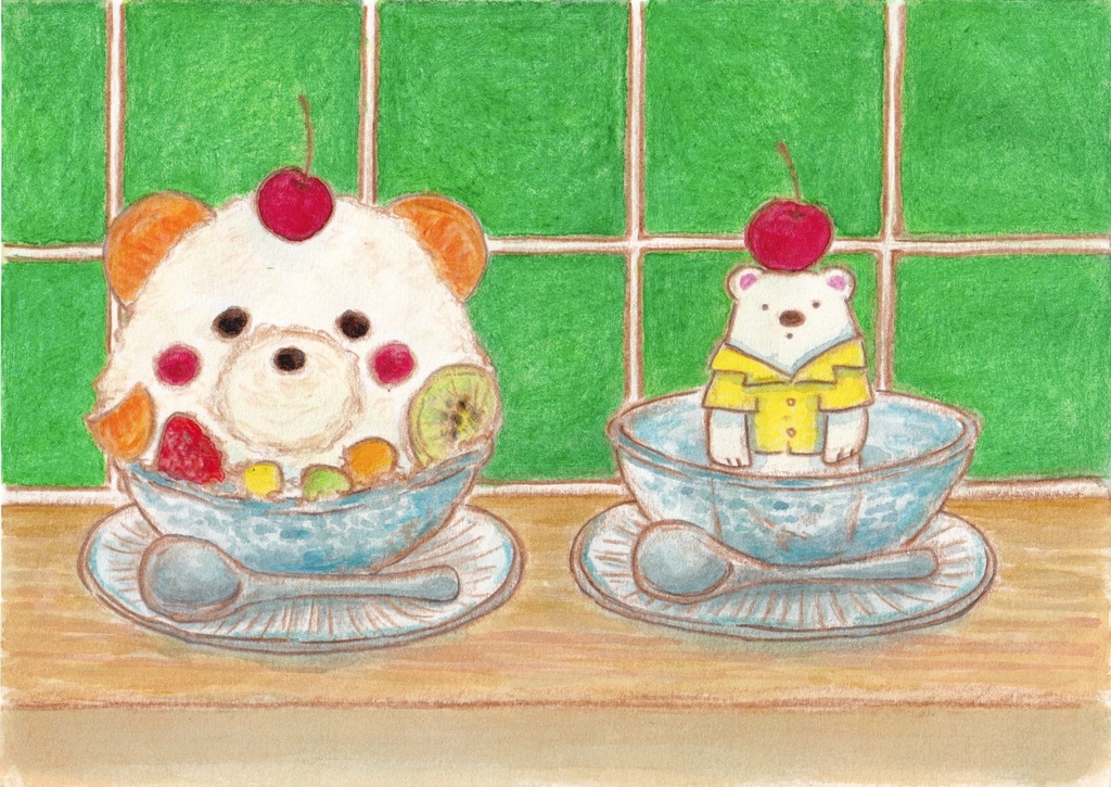 しろくまポストカード　かき氷