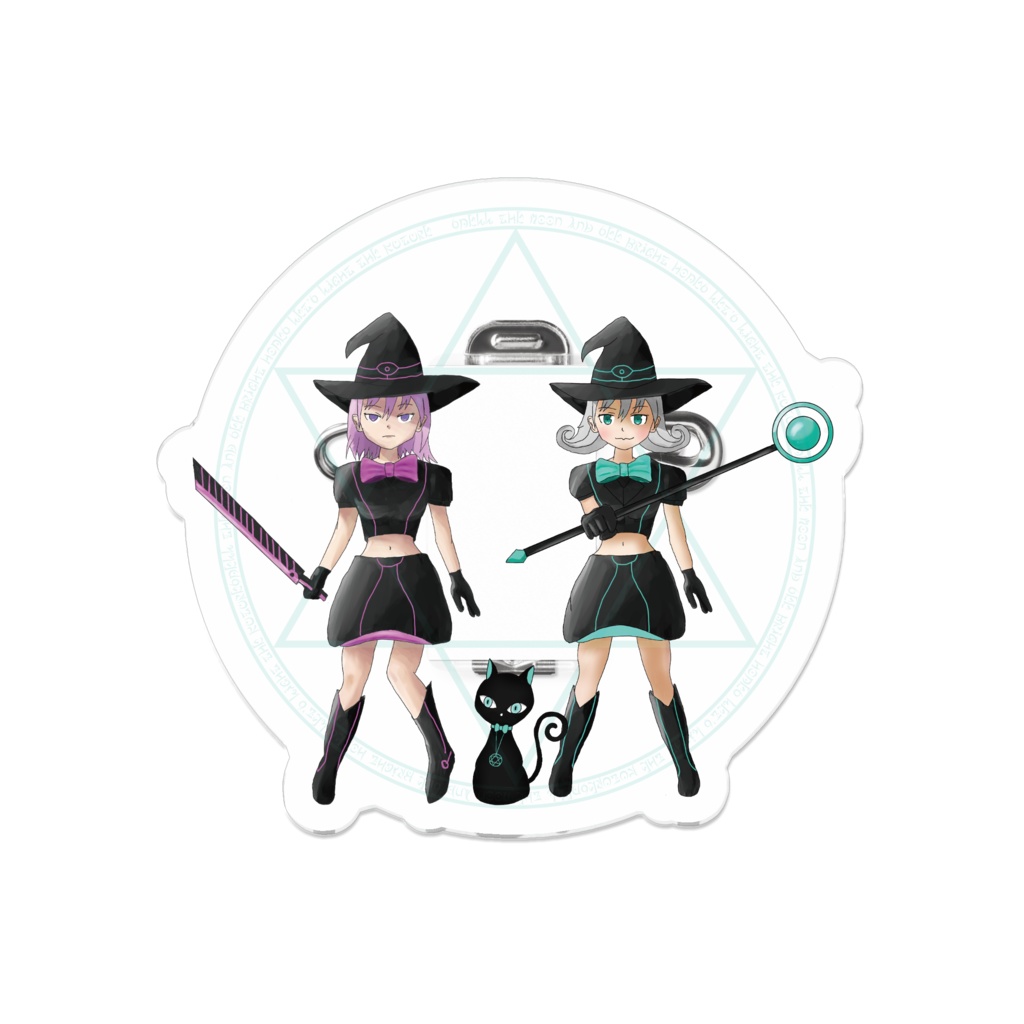 Black Witch Meeting Magic Girl ブラックウィッチ集合 魔法少女 アクリルバッジ