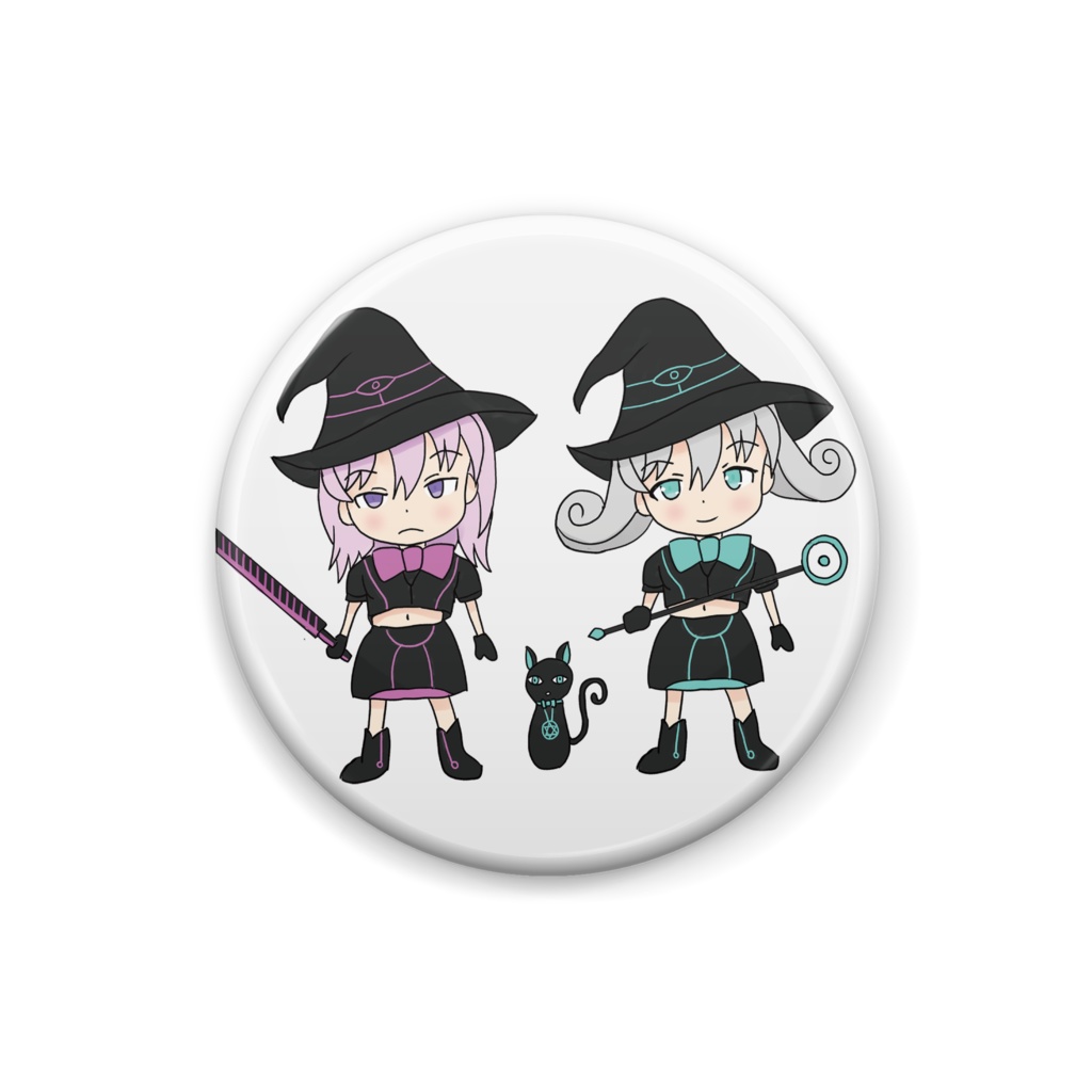 Black Witch Meeting Magic Girl ブラックウィッチ集合ミニキャラ 魔法少女 缶バッジ