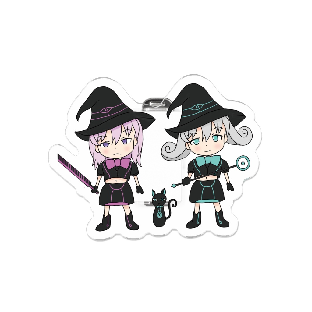 Black Witch Meeting Magic Girl ブラックウィッチ集合ミニ 魔法少女 アクリルバッジ