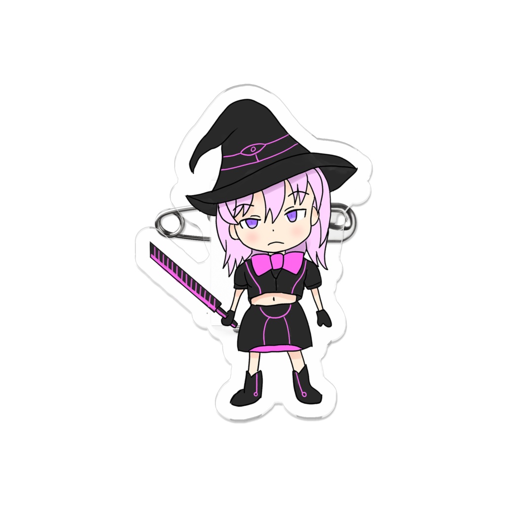 PinkBlack wich Mini Characterピンクブラックウィッチミニキャラ アクリルバッジ